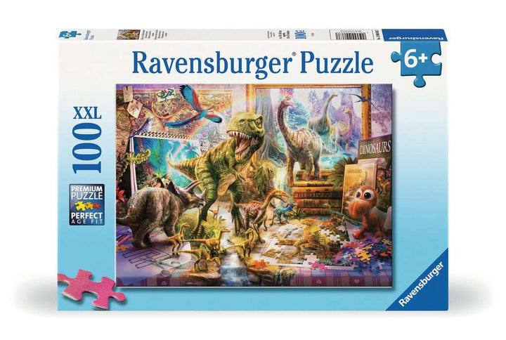 Ravensburger Kinderpuzzle - 12000863 Dinos im Kinderzimmer - 100 Teile XXL Puzzle für Kinder ab 6 Jahren