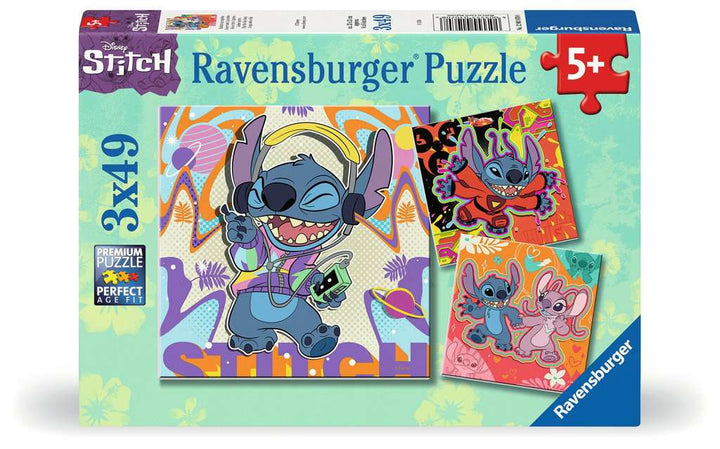 Ravensburger Puzzle 12001070 - Einfach nur spielen - 3x49 Teile Disney Stitch Puzzle für Kinder ab 5 Jahren