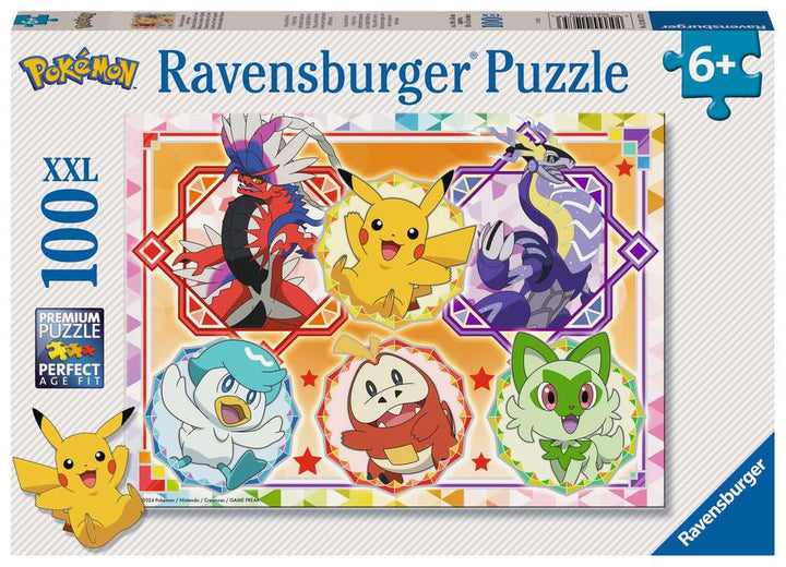 Ravensburger Kinderpuzzle 12001075 - Pokémon Karmesin und Purpur - 100 Teile XXL Pokémon Puzzle für Kinder ab 6 Jahren