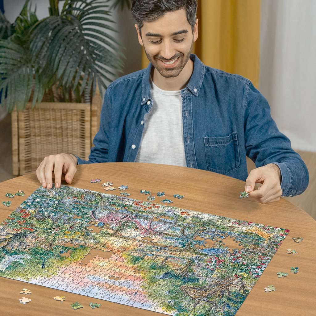 Ravensburger Puzzle 12001089- Verträumte Fahrräder in Amsterdam - 1000 Teile Puzzle für Erwachsene ab 12 Jahren