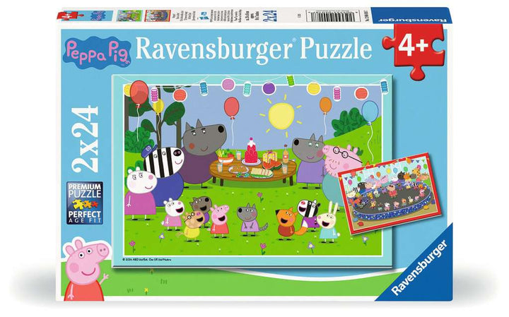 Ravensburger Kinderpuzzle 12004018 - Partyzeit! - 2x24 Teile Peppa Pig Puzzle für Kinder ab 4 Jahren