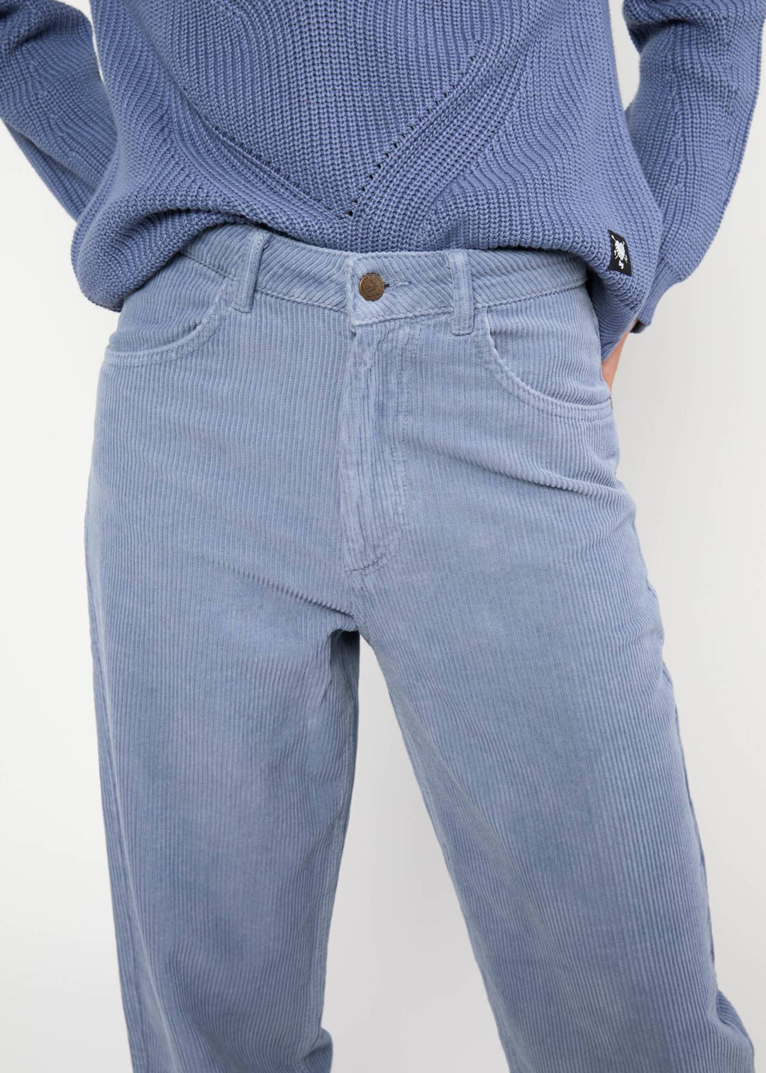 High Waist Olotte light blue corduroy