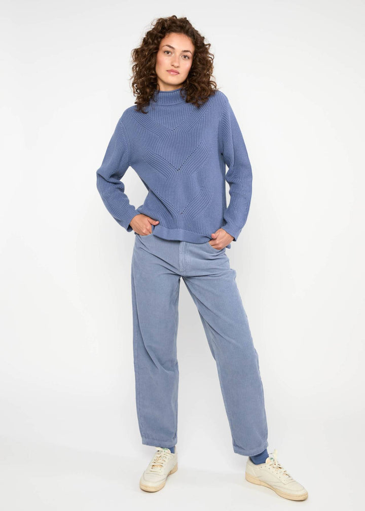 High Waist Olotte light blue corduroy