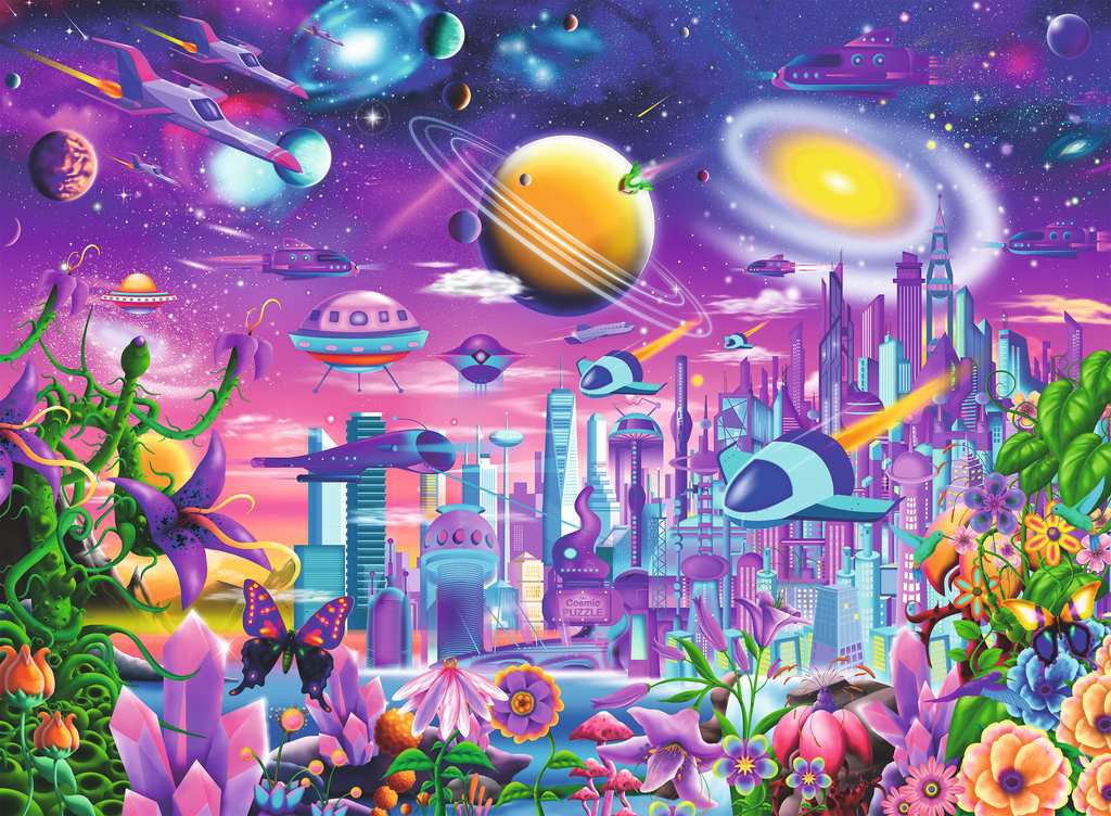 Ravensburger Kinderpuzzle - 13291 Kosmische Stadt - 200 Teile Puzzle für Kinder ab 8 Jahren