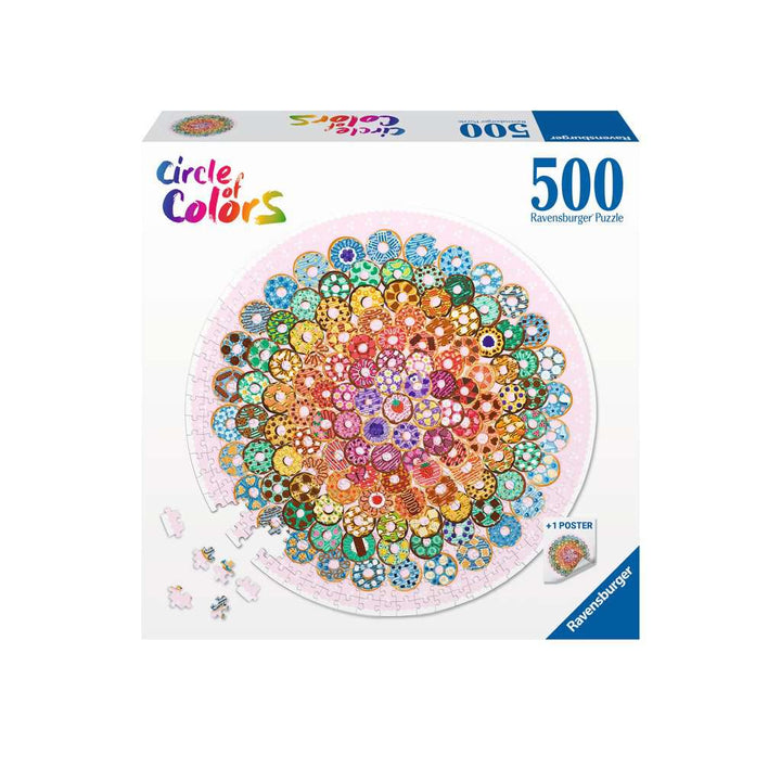 Ravensburger Puzzle 17346 - Circle of Colors Donuts - 500 Teile Rundpuzzle für Erwachsene und Kinder ab 12 Jahren