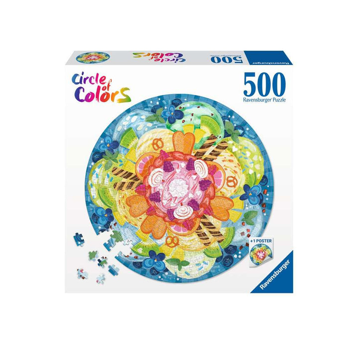 Ravensburger Puzzle 17348 - Circle of Colors Ice Cream - 500 Teile Rundpuzzle für Erwachsene und Kinder ab 12 Jahren