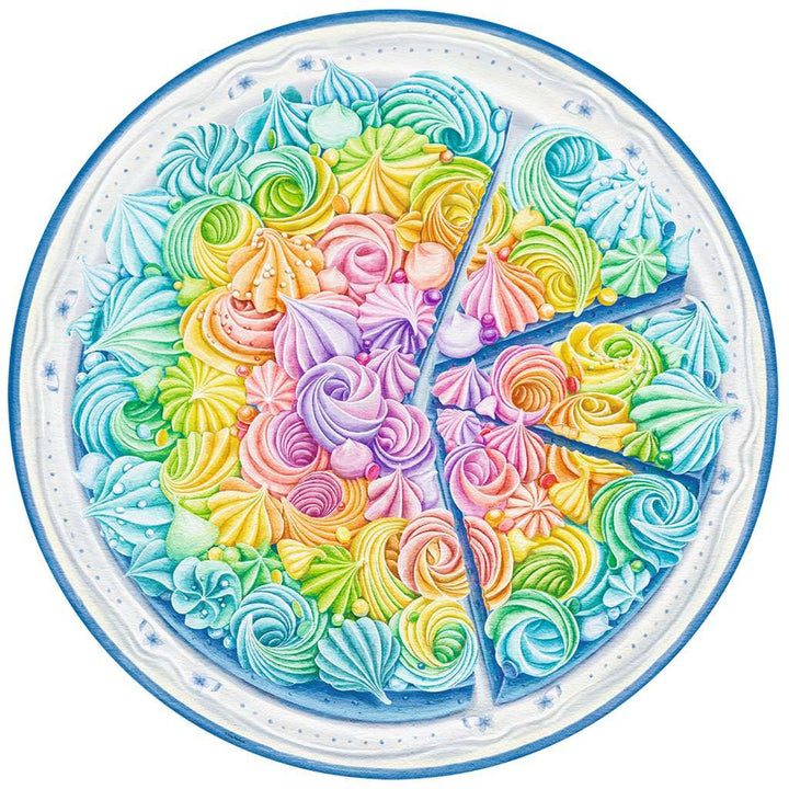 Ravensburger Puzzle 17349 - Circle of Colors Rainbow Cake - 500 Teile Rundpuzzle für Erwachsene und Kinder ab 12 Jahren