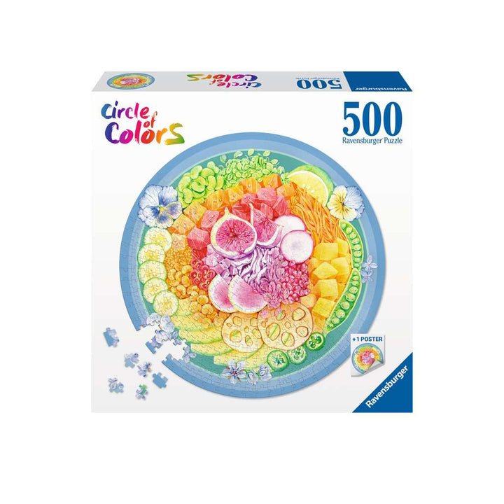 Ravensburger Puzzle 17351 - Circle of Colors Poke Bowl - 500 Teile Rundpuzzle für Erwachsene und Kinder ab 12 Jahren