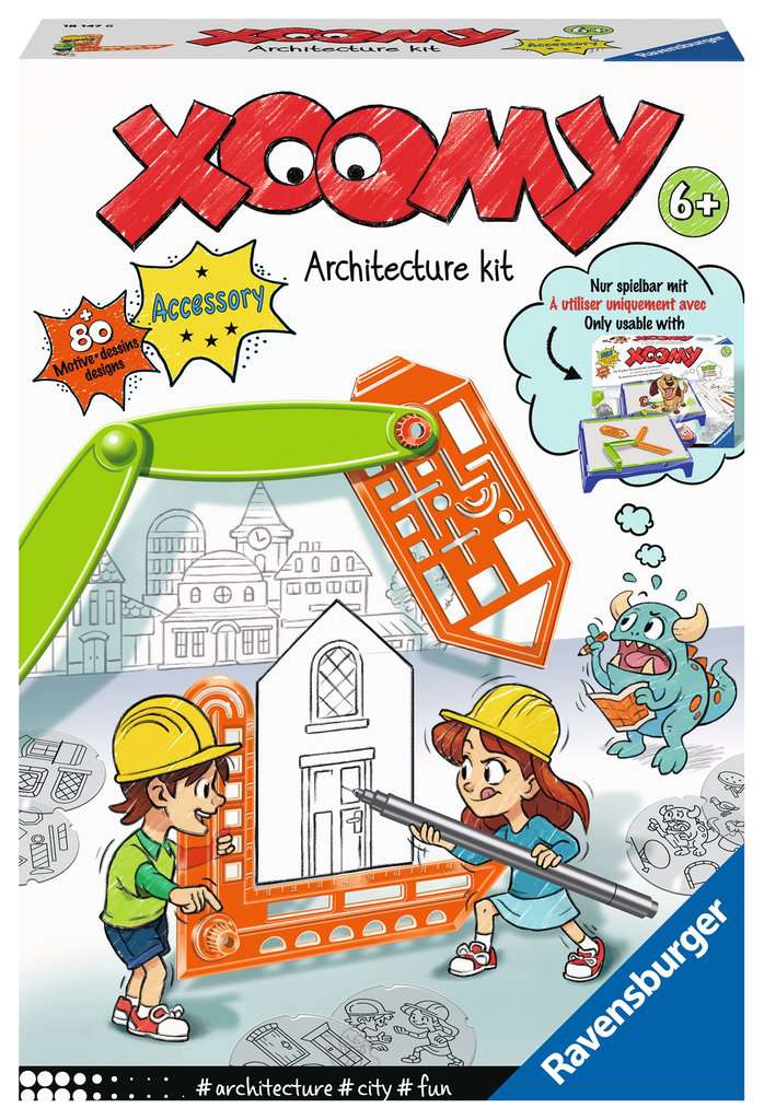 Ravensburger Xoomy® Architecture Kit 18147 - Kreatives Zeichnen und Malen für Kinder ab 6 Jahren