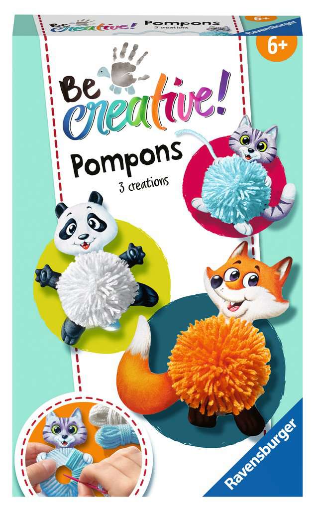 Ravensburger 18429 Be Creative Pompon-Tiere, DIY für Kinder ab 6 Jahren