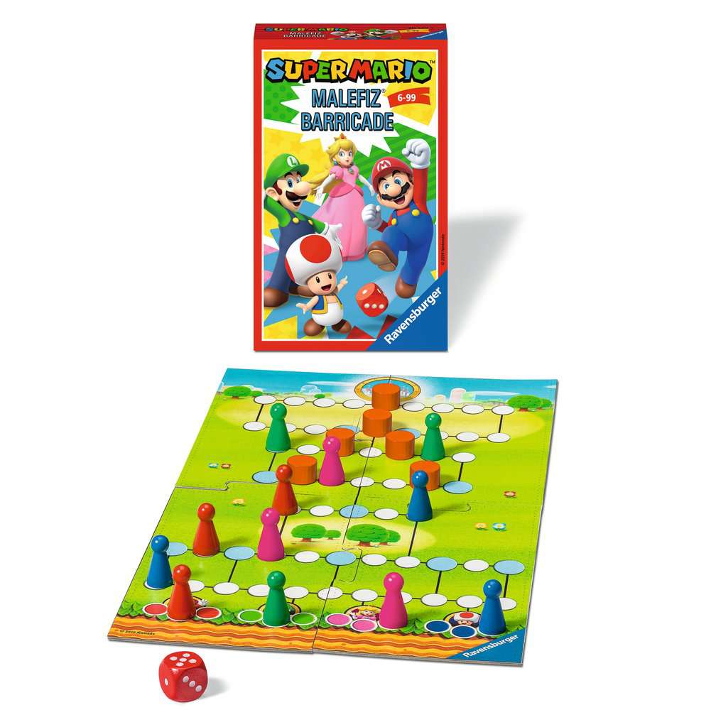 Ravensburger 20529 - Super Mario Malefiz,  Mitbringspiel für 2-4 Spieler, ab 6 Jahren, kompaktes Format, Reisespiel, Spieleklassiker