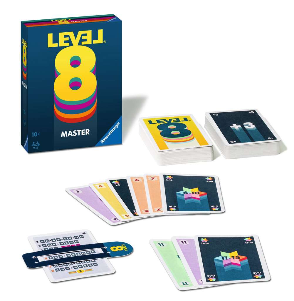 Ravensburger 20868 - Level 8 Master, Die Master Version des beliebten Kartenspiels für 2-6 Spieler ab 10 Jahren / Familienspiel / Reisespiel