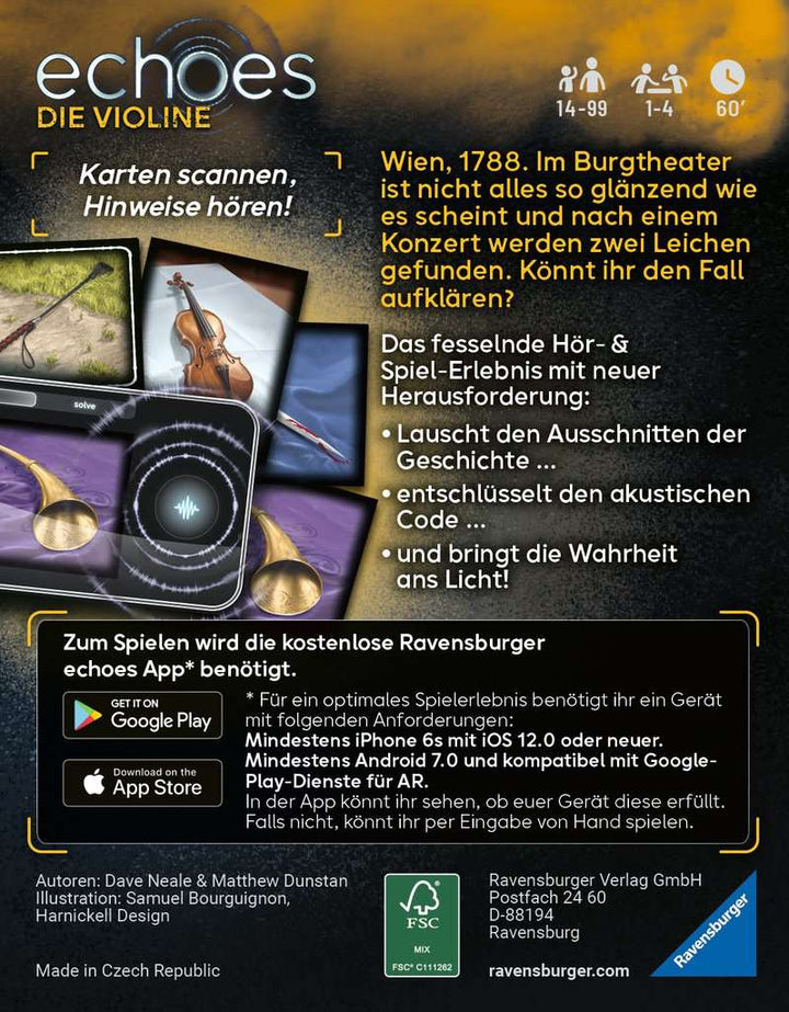 Ravensburger 20933 echoes Die Violine - Audio Mystery Spiel ab 14 Jahren, Erlebnis-Spiel