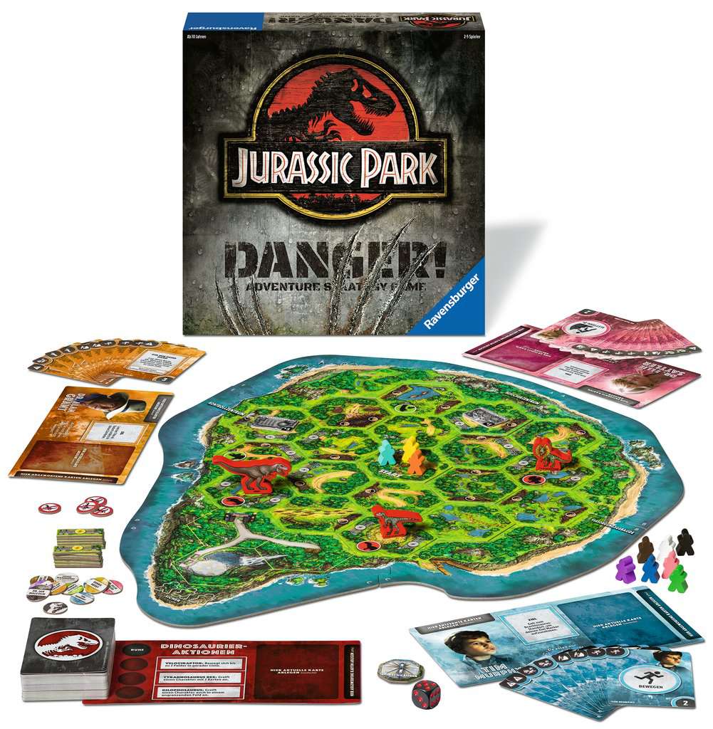 Ravensburger 20965 - Jurassic Park - Danger! - Deutsche Ausgabe des Strategiespiels mit Nervenkitzel für 2-5 Spieler ab 10 Jahren