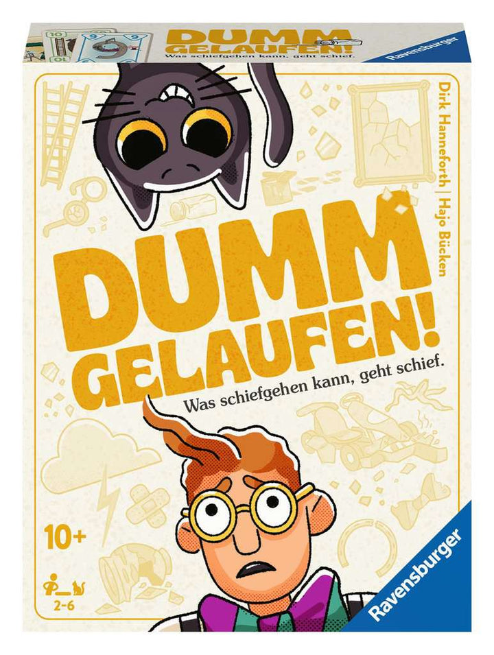 Ravensburger 20968 - Dumm Gelaufen! Kartenspiel für 2-6 Personen, Mit Mac und schwarzer Katze Murphy, Unterhaltung ab 10 Jahren