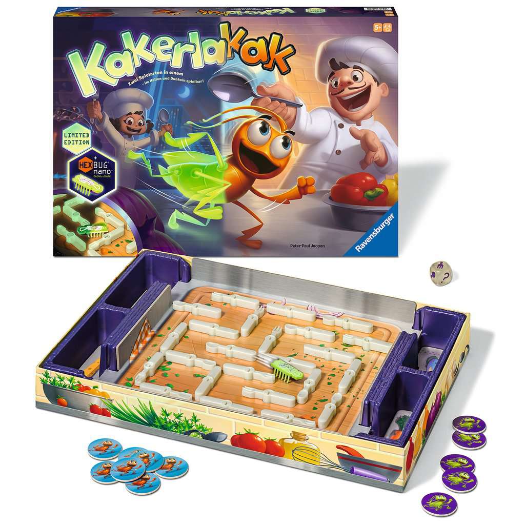 Ravensburger 20970 - Kakerlakak Glow in the dark - Aktionsspiel mit elektronischer Kakerlake für Groß und Klein,  Familienspiel für 2-4 Spieler, geeignet ab 5 Jahren