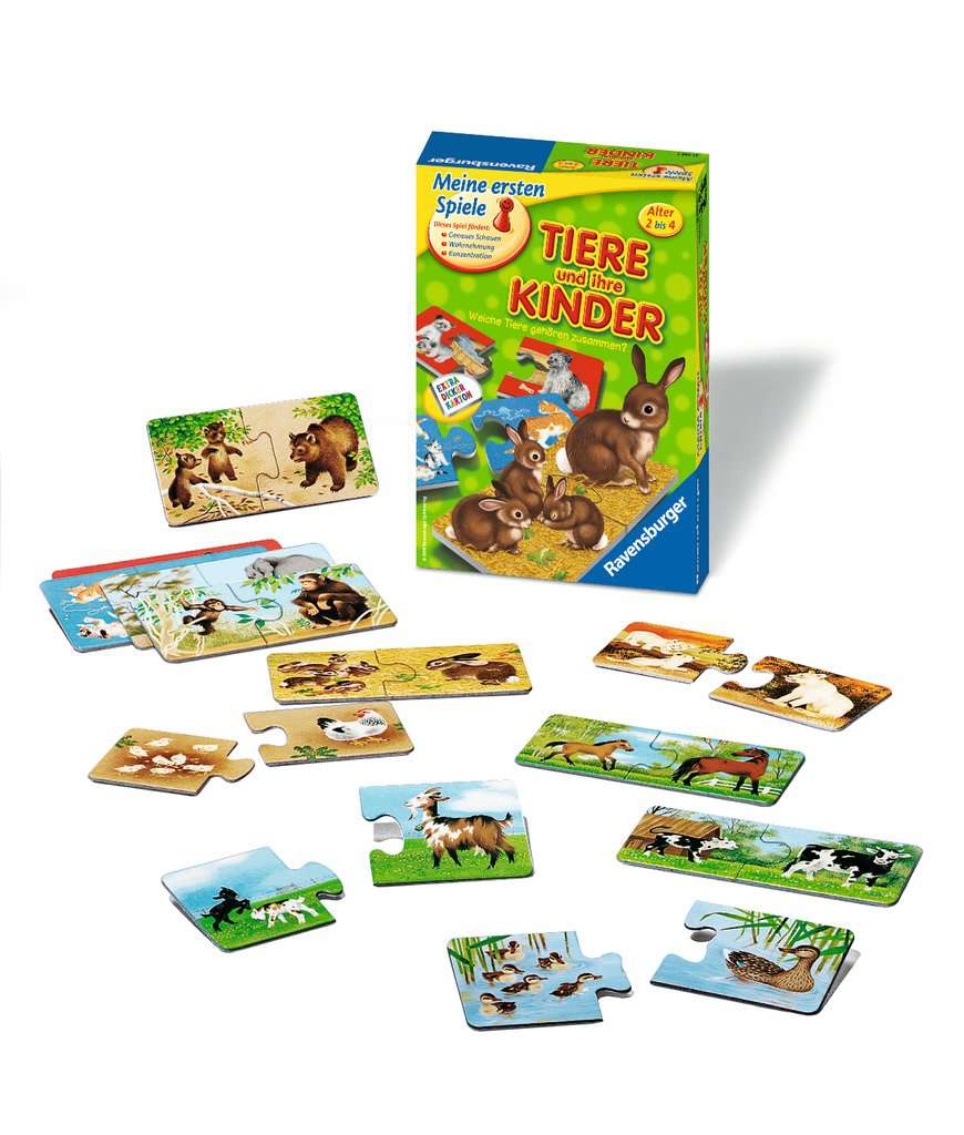 Ravensburger 21403 - Tiere und ihre Kinder - Kinderspiel, Tierwelt kennenlernen -  für 1-4 Spieler ab 2 Jahren