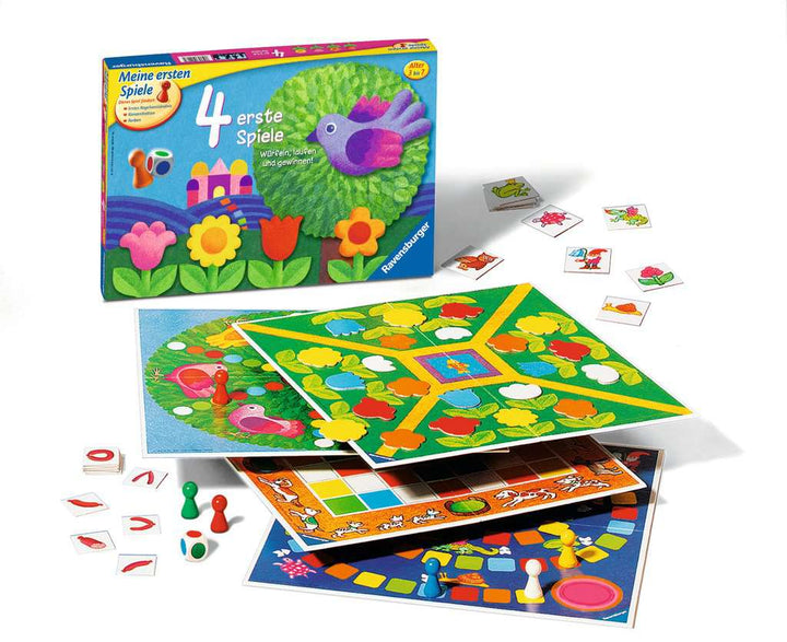 Ravensburger 21417 - 4 erste Spiele - Spielesammlung für die Kleinen -  Spiele für Kinder ab 3 Jahren, Brettspiele für 2-6 Spieler - Farbwürfel