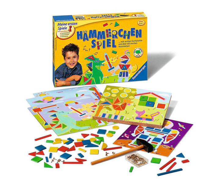 Ravensburger 21422 - Hämmerchen Spiel -  Beschäftigung für Kinder, Nagelspiel für 1-4 Spieler, Geschicklichkeitsspiel ab 4 Jahren geeignet