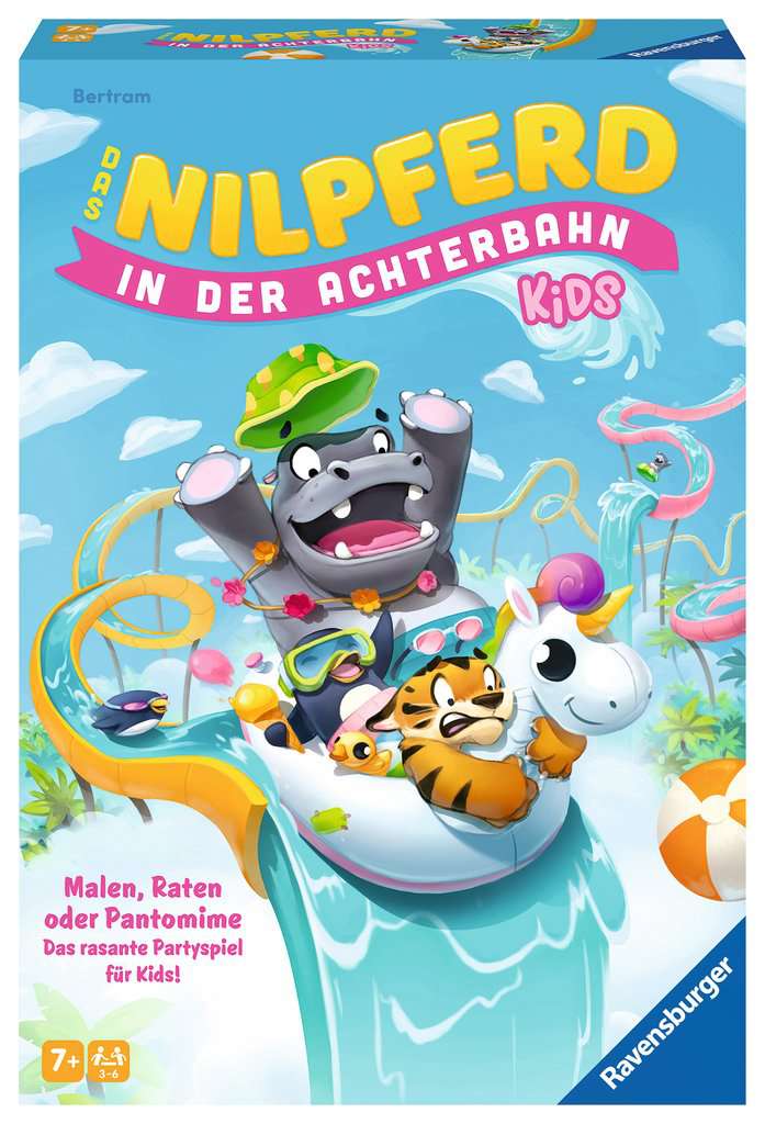 Ravensburger 22361 - Das Nilpferd in der Achterbahn Kids - Gesellschaftsspiel für Kinder und Familien ab 7 Jahren, für 3-6 Spieler - Partyspiel