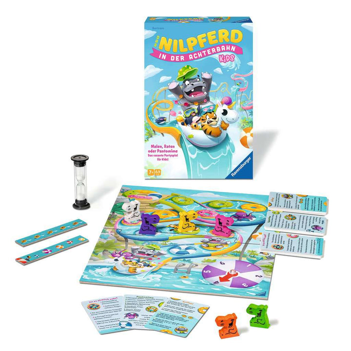 Ravensburger 22361 - Das Nilpferd in der Achterbahn Kids - Gesellschaftsspiel für Kinder und Familien ab 7 Jahren, für 3-6 Spieler - Partyspiel