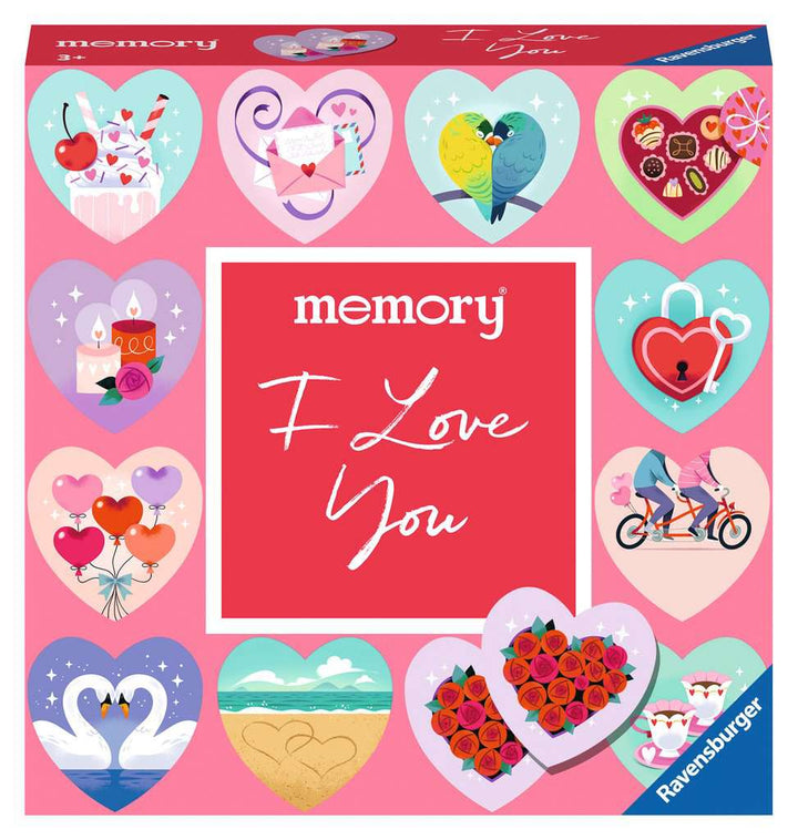 Ravensburger 22398 memory® moments - I love you, Ravensburger Spieleklassiker für 2 bis 6 Spieler ab 3 Jahren mit 24 in Herzform gestanzten Kartenpaaren