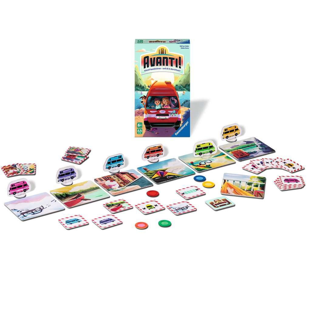 Ravensburger 22409 - Avanti! Schnelles Kombinationsspiel für Kinder ab 6 Jahren, Familienspiel für Kinder und Erwachsene, für 2-5 Spieler