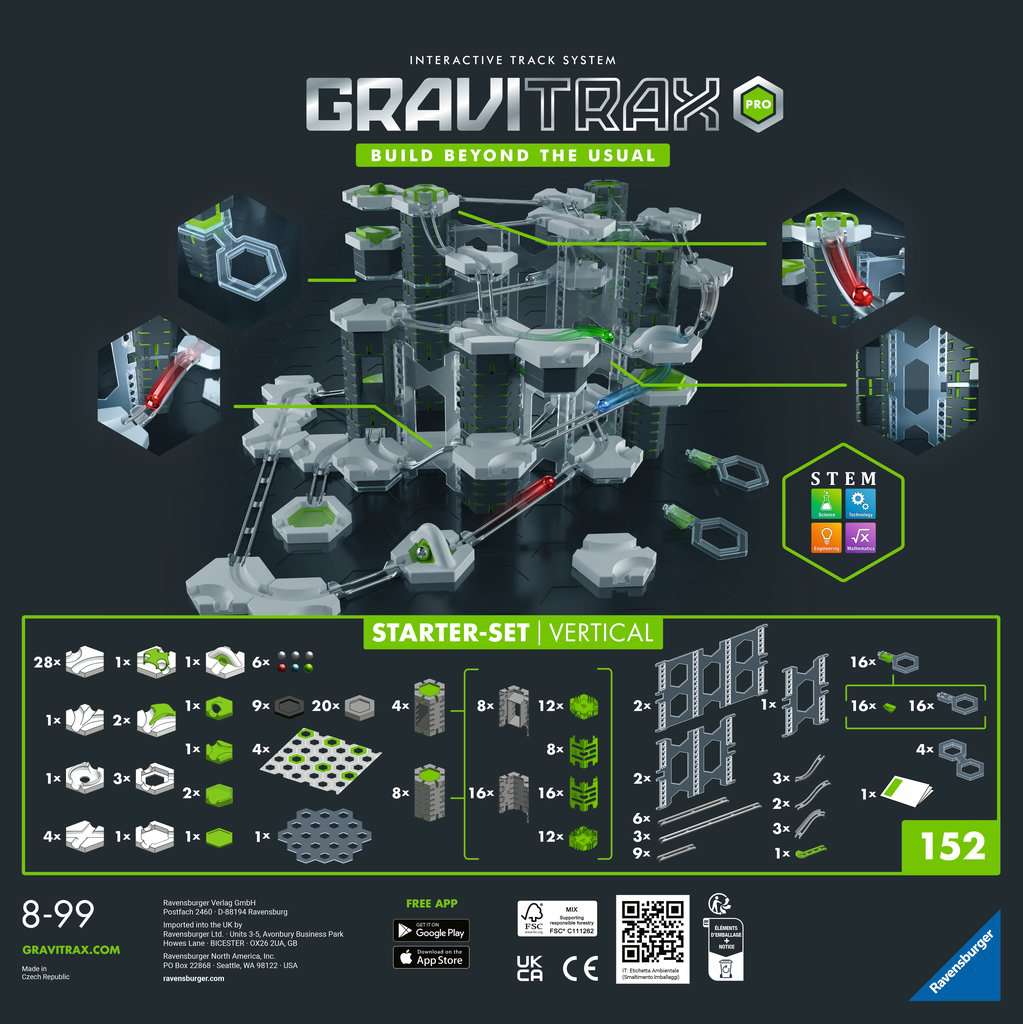 Ravensburger GraviTrax PRO Starter-Set Vertical 22426 - GraviTrax Starterset für deine Kugelbahn - Murmelbahn und Konstruktionsspielzeug ab 8 Jahren, alleine bespielbar