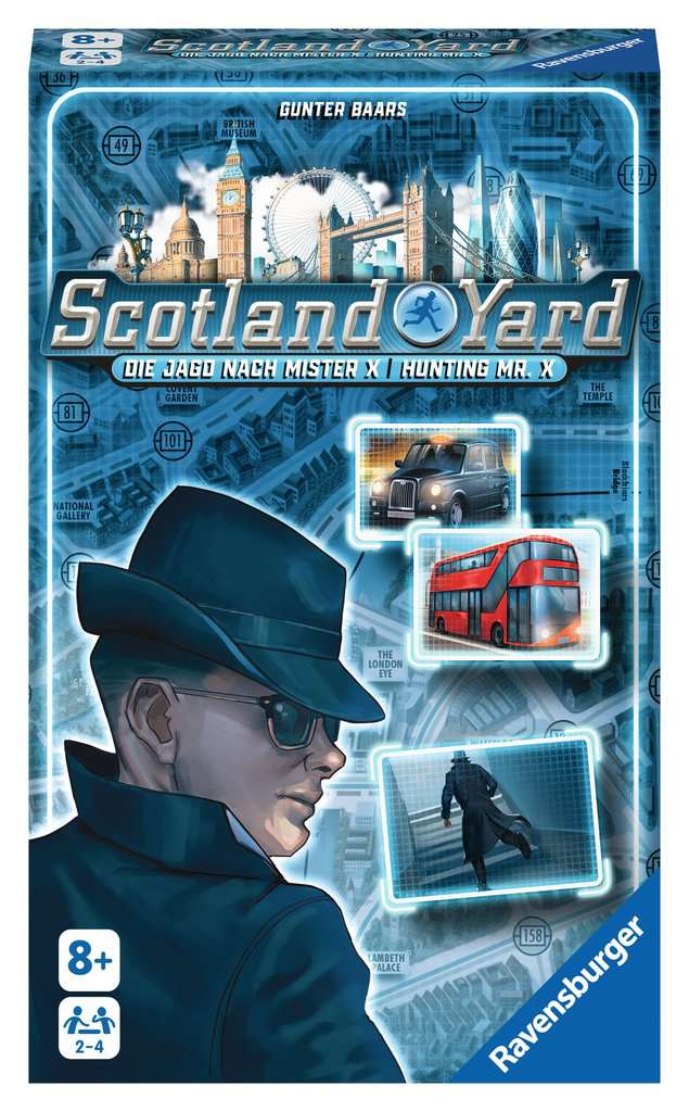 Ravensburger 22451 - Scotland Yard, Mitbringspiel für 2-4 Spieler, Strategiespiel ab 8 Jahren, kompaktes Format, Reisespiel, Brettspiel