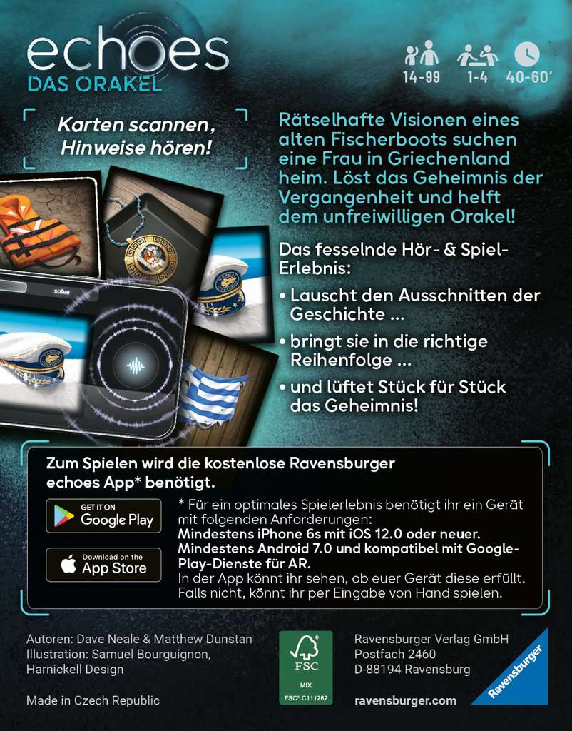 Ravensburger 22452 echoes Das Orakel - Audio Mystery Spiel ab 14 Jahren, Erlebnis-Spiel