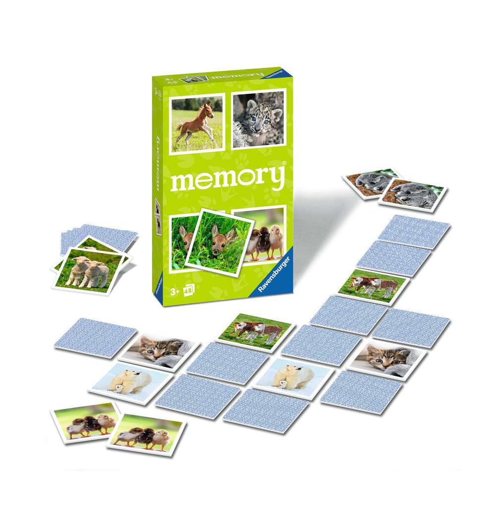 Ravensburger 22458 - Tierbaby memory®, der Spieleklassiker für Tierfans, Merkspiel für 2-6 Spieler ab 3 Jahren