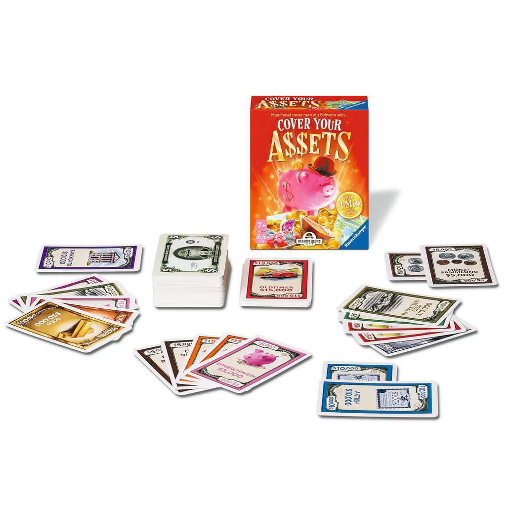 Ravensburger Spiele 22577 - Cover your Assets - einfaches Kartenspiel für Kinder und Erwachsene ab 7 Jahren, für 2-6 Spieler