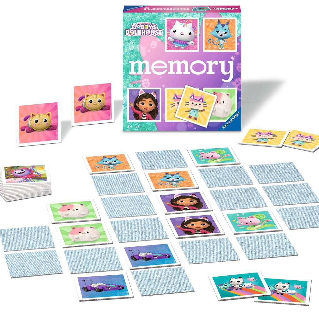 Ravensburger 22596 memory® Gabby's Dollhouse - Der Spieleklassiker für Fans der Vorschulserie Gabby's Dollhouse, Merkspiel für 2-8 Spieler ab 3 Jahren