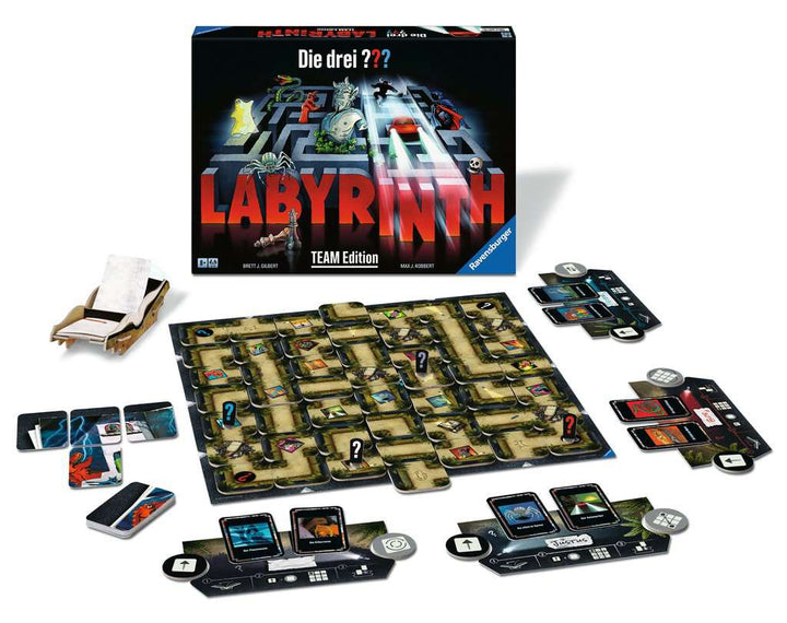 Ravensburger 22685 - Die drei ??? Labyrinth - Team Edition - Die kooperative Variante des Spieleklassikers für 2 - 4 Personen ab 8 Jahren mit Justus Jonas, Peter Shaw und Bob Andrews