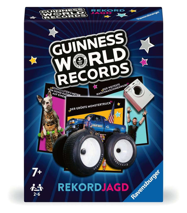 Ravensburger 22889 - Guinness World Records: Rekordjagd - das Quiz- und Gedächtnisspiel voller Rekorde, Skurrilem und Sensationen für 2-6 Spieler ab 7 Jahren