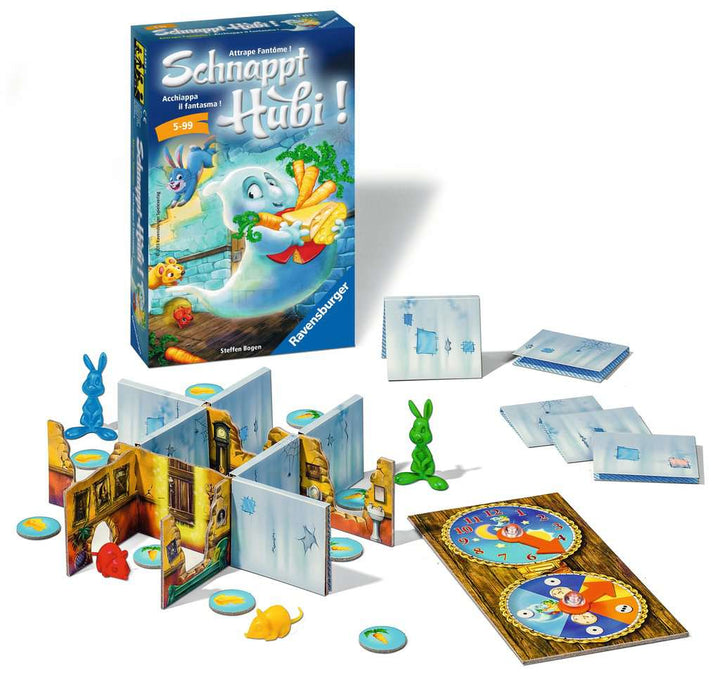 Ravensburger 23352 - Schnappt Hubi, Mitbringspiel für 2-4 Spieler, Kinderspiel ab 5 Jahren, kompaktes Format, Reisespiel, Brettspiel