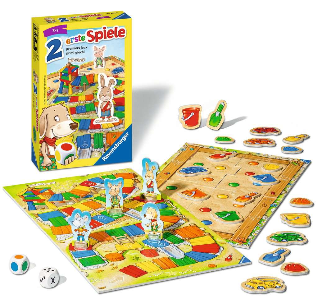 Ravensburger 23354 - Zwei erste Spiele, Mitbringspiel für 2-4 Spieler, Kinderspiel ab 3 Jahren, kompaktes Format, Reisespiel, Brettspiel