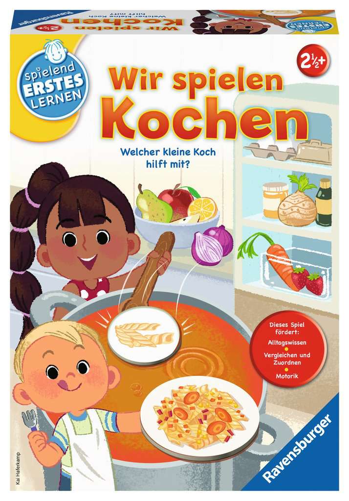 Ravensburger 24734 - Wir spielen Kochen - Lernspiel für Kinder ab 2,5 Jahren, Spielend Erstes Lernen für 1-4 Spieler