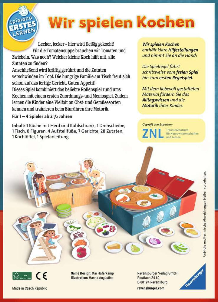 Ravensburger 24734 - Wir spielen Kochen - Lernspiel für Kinder ab 2,5 Jahren, Spielend Erstes Lernen für 1-4 Spieler