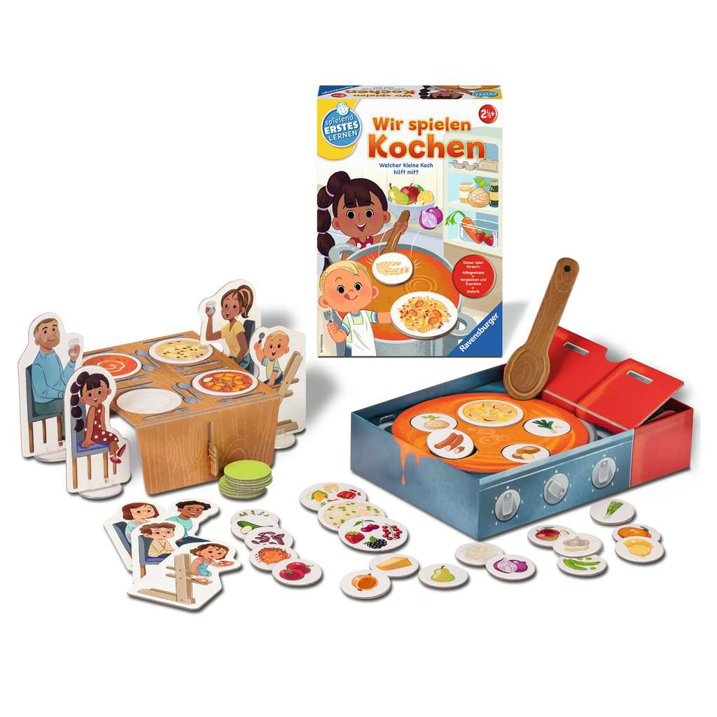 Ravensburger 24734 - Wir spielen Kochen - Lernspiel für Kinder ab 2,5 Jahren, Spielend Erstes Lernen für 1-4 Spieler