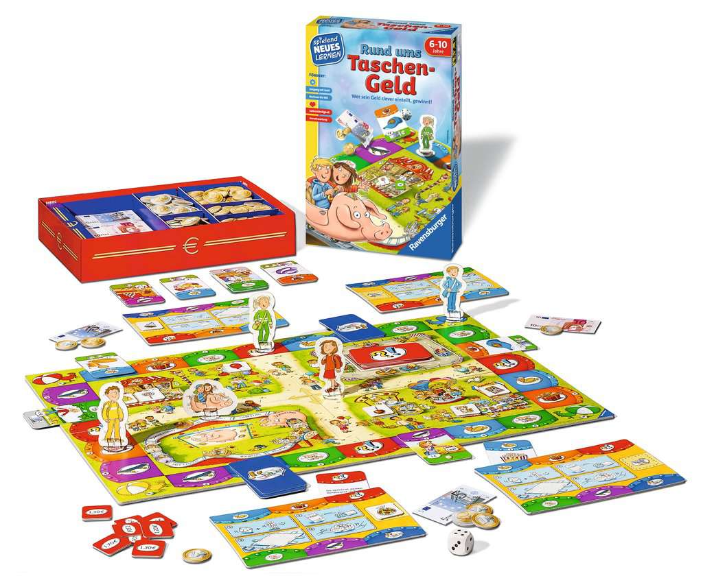 Ravensburger 24996 - Rund ums Taschengeld - Spielen und Lernen für Kinder, Lernspiel für Kinder ab 6-10 Jahren, Spielend Neues Lernen für 2-4 Spieler