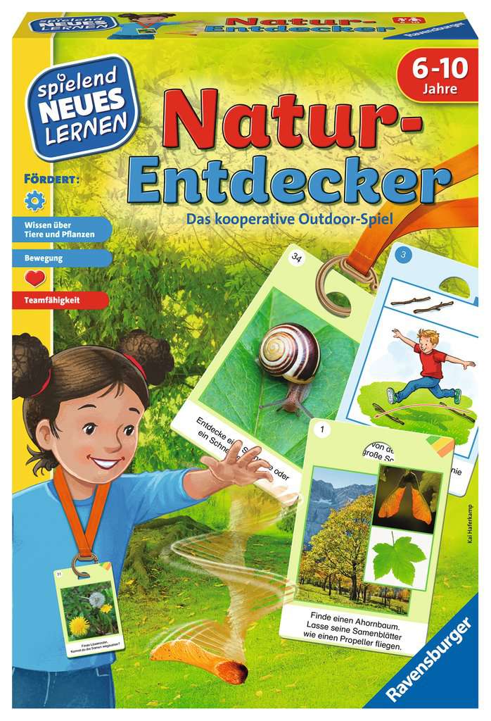 Ravensburger 25033 - Natur-Entdecker - Lernspiel für Kinder, Outdoor Spiel für Kinder von 6-10 Jahren, für 1-6 Spieler, Naturspiel, Bewegungsspiel, Tiere und Pflanzen