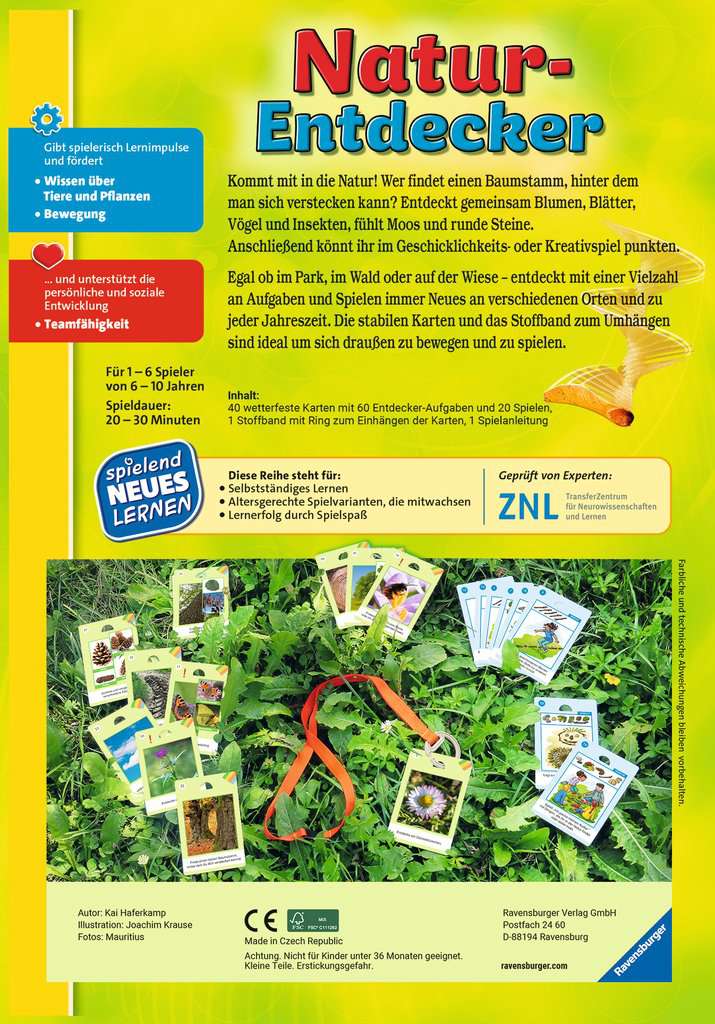 Ravensburger 25033 - Natur-Entdecker - Lernspiel für Kinder, Outdoor Spiel für Kinder von 6-10 Jahren, für 1-6 Spieler, Naturspiel, Bewegungsspiel, Tiere und Pflanzen