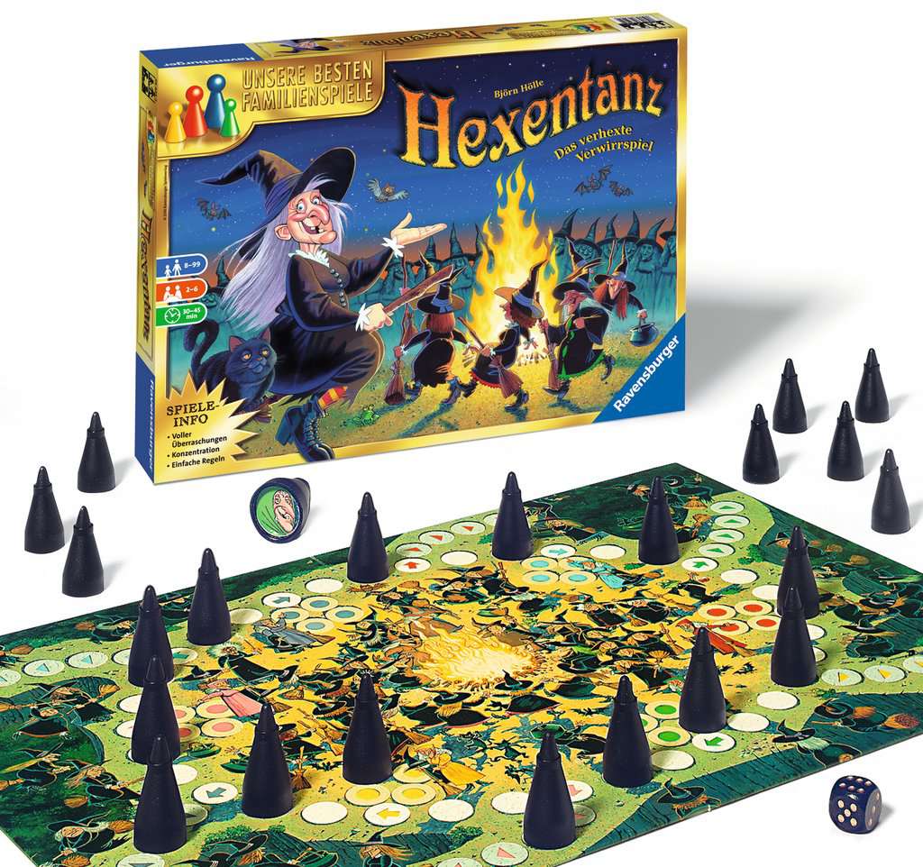 Ravensburger 26425 - Hexentanz, Abwechslungsreiches Familienspiel für Erwachsene und Kinder ab 8 Jahren, Ideal für Spieleabende mit Freunden oder der Familie für 2-6 Spieler