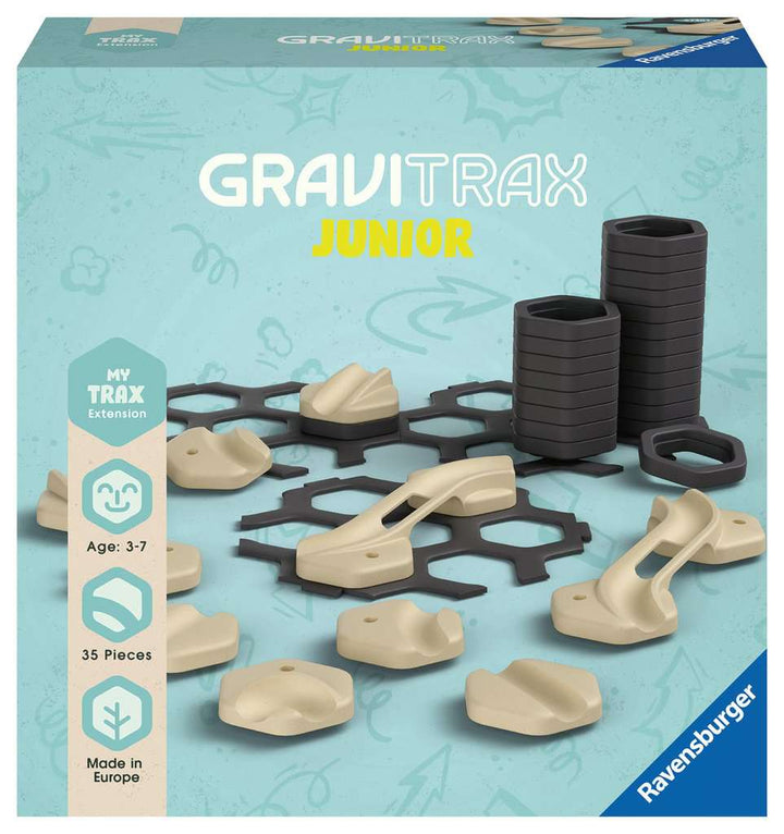 Ravensburger GraviTrax Junior Extension Trax - Erweiterbare Kugelbahn für Kinder, Murmelbahn überwiegend aus nachwachsenden Rohstoffen mit Themenwelten, Lern- und Konstruktionsspielzeug ab 3 Jahren