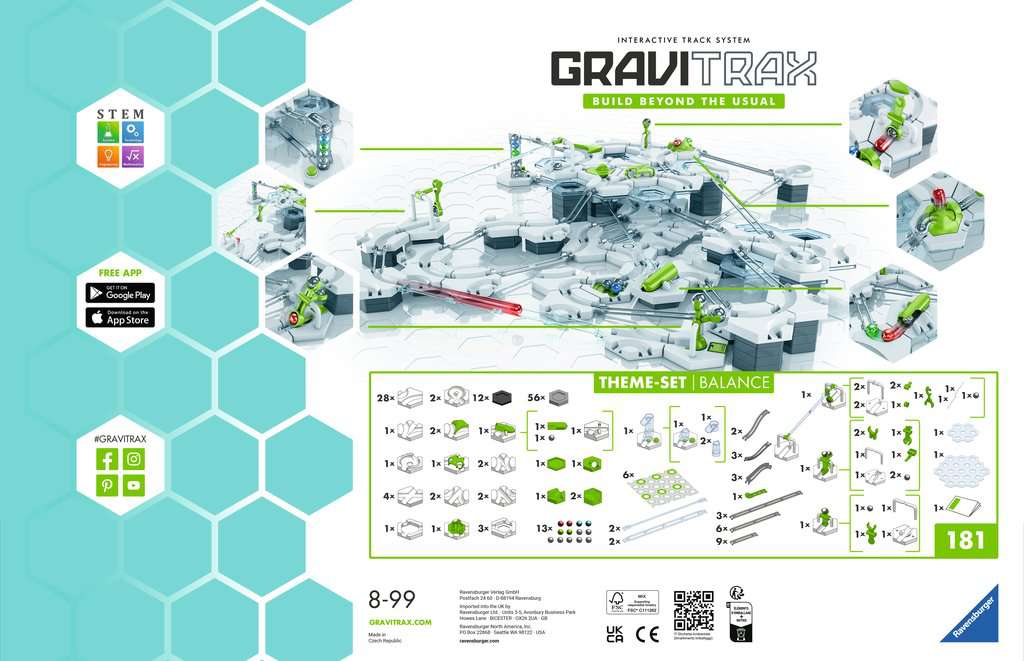 Ravensburger GraviTrax Starter-Set Balance 27470 - GraviTrax Starterset für deine Kugelbahn - Murmelbahn und Konstruktionsspielzeug ab 8 Jahren, alleine bespielbar