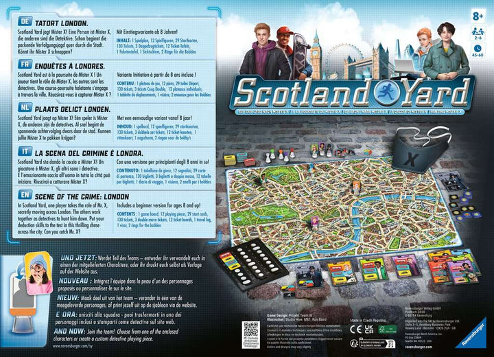 Ravensburger Gesellschaftsspiel 27515 - Scotland Yard - Familienspiel, Brettspiel für Kinder und Erwachsene, Spiel des Jahres, für 2-6 Spieler, ab 8 Jahre