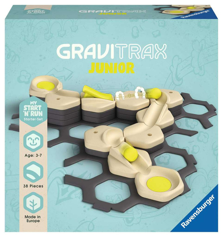 Ravensburger GraviTrax Junior Starter-Set S 27531 - Murmelbahn überwiegend aus nachwachsenden Rohstoffen mit Themenwelten, Lernspielzeug und Konstruktionsspielzeug für Jungs und Mädchen ab 3 Jahren