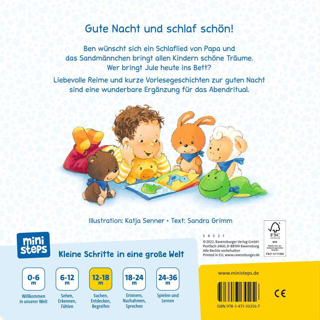 ministeps: Mein erstes großes Gutnacht-Buch: Vorlesebuch ab 12 Monaten, Babybuch, Pappbilderbuch