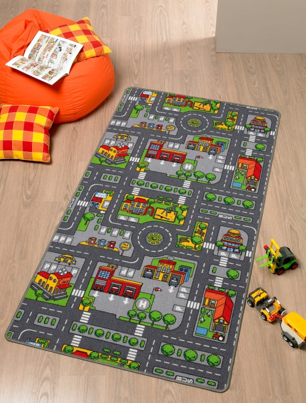 Spielteppich City 80x120cm